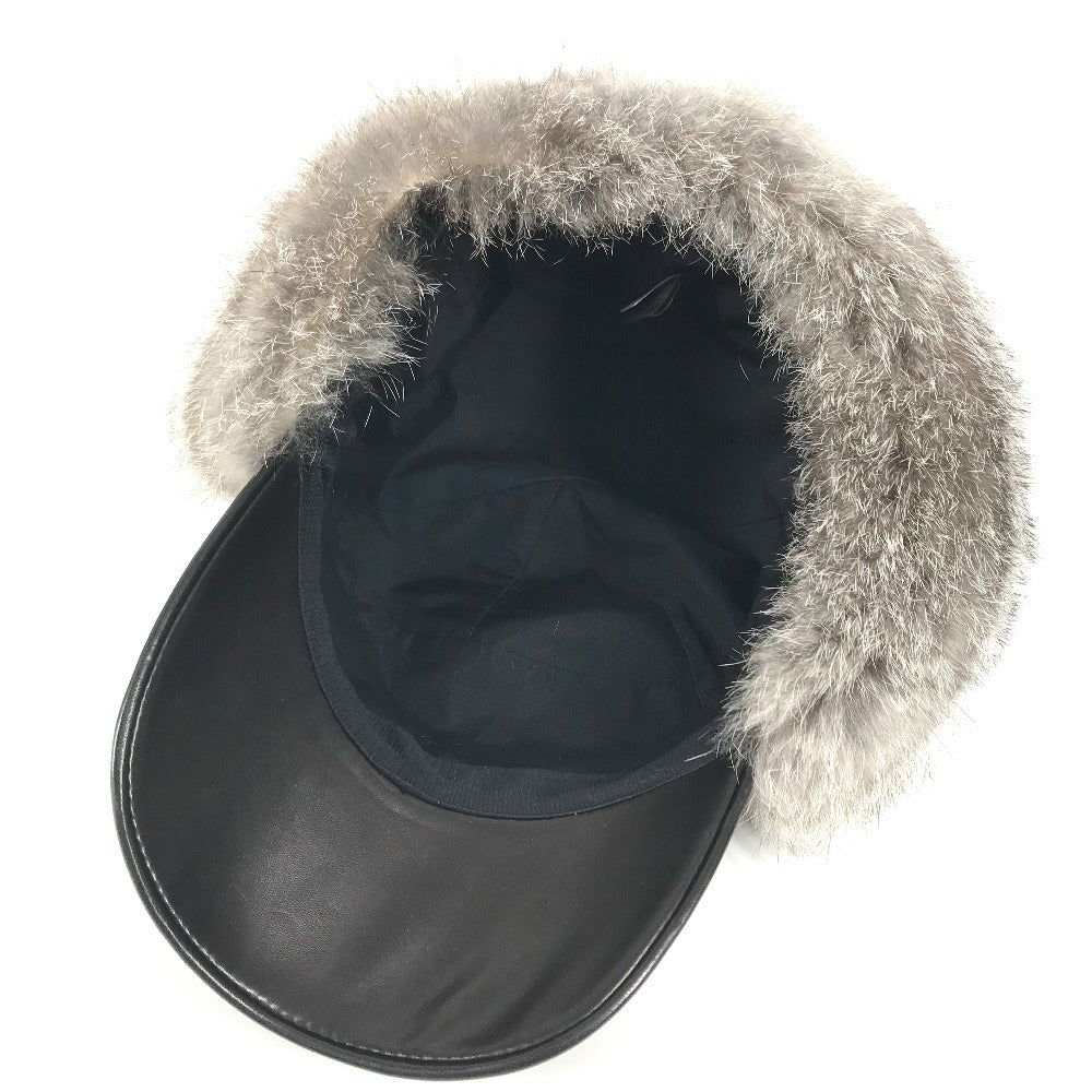 LOUIS VUITTON M70939 ファー フライト キャップ LVロゴ 帽子 キャップ帽 ベースボール キャップ ナイロン メンズ ブラック