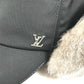 LOUIS VUITTON M70939 ファー フライト キャップ LVロゴ 帽子 キャップ帽 ベースボール キャップ ナイロン メンズ ブラック