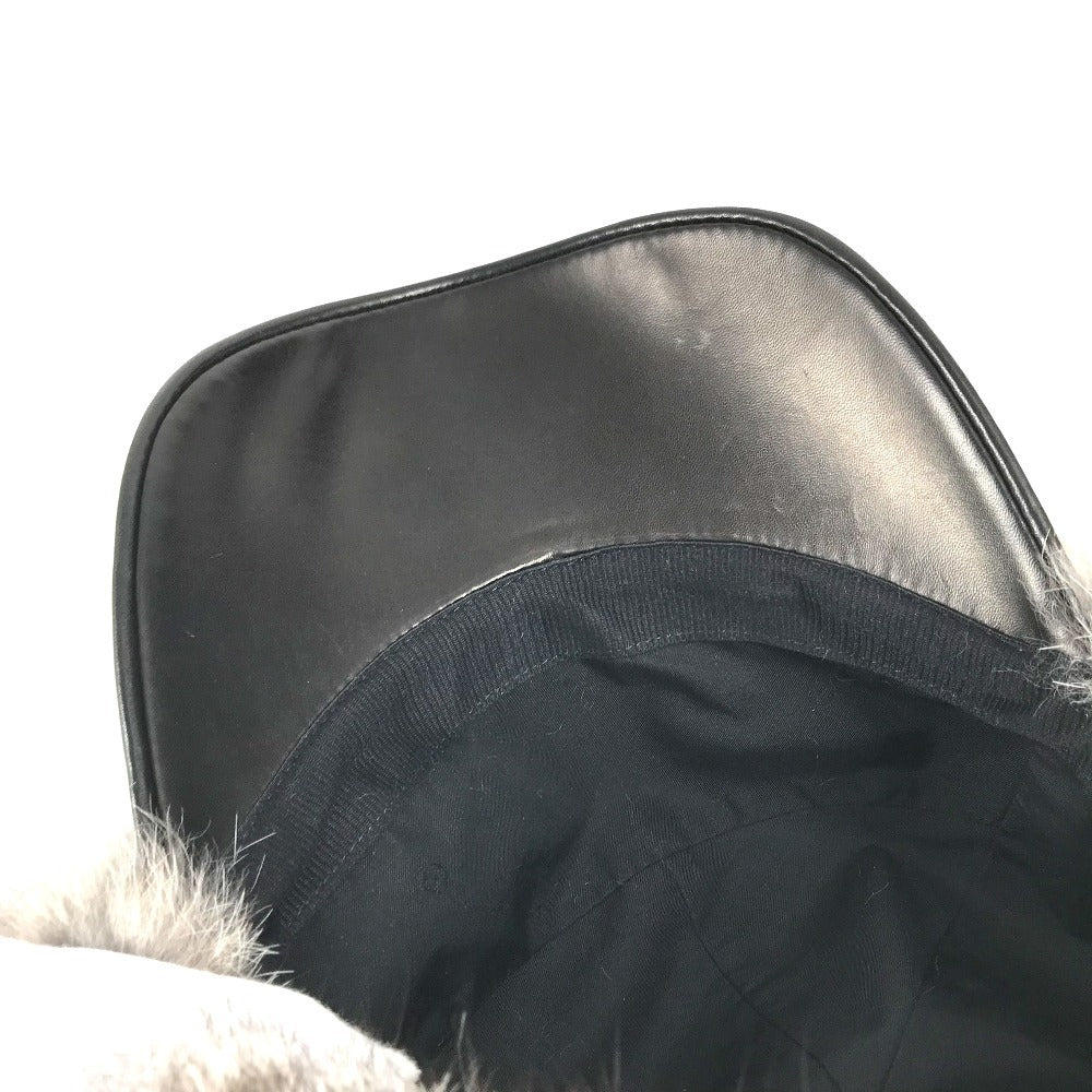 LOUIS VUITTON M70939 ファー フライト キャップ LVロゴ 帽子 キャップ帽 ベースボール キャップ ナイロン メンズ ブラック