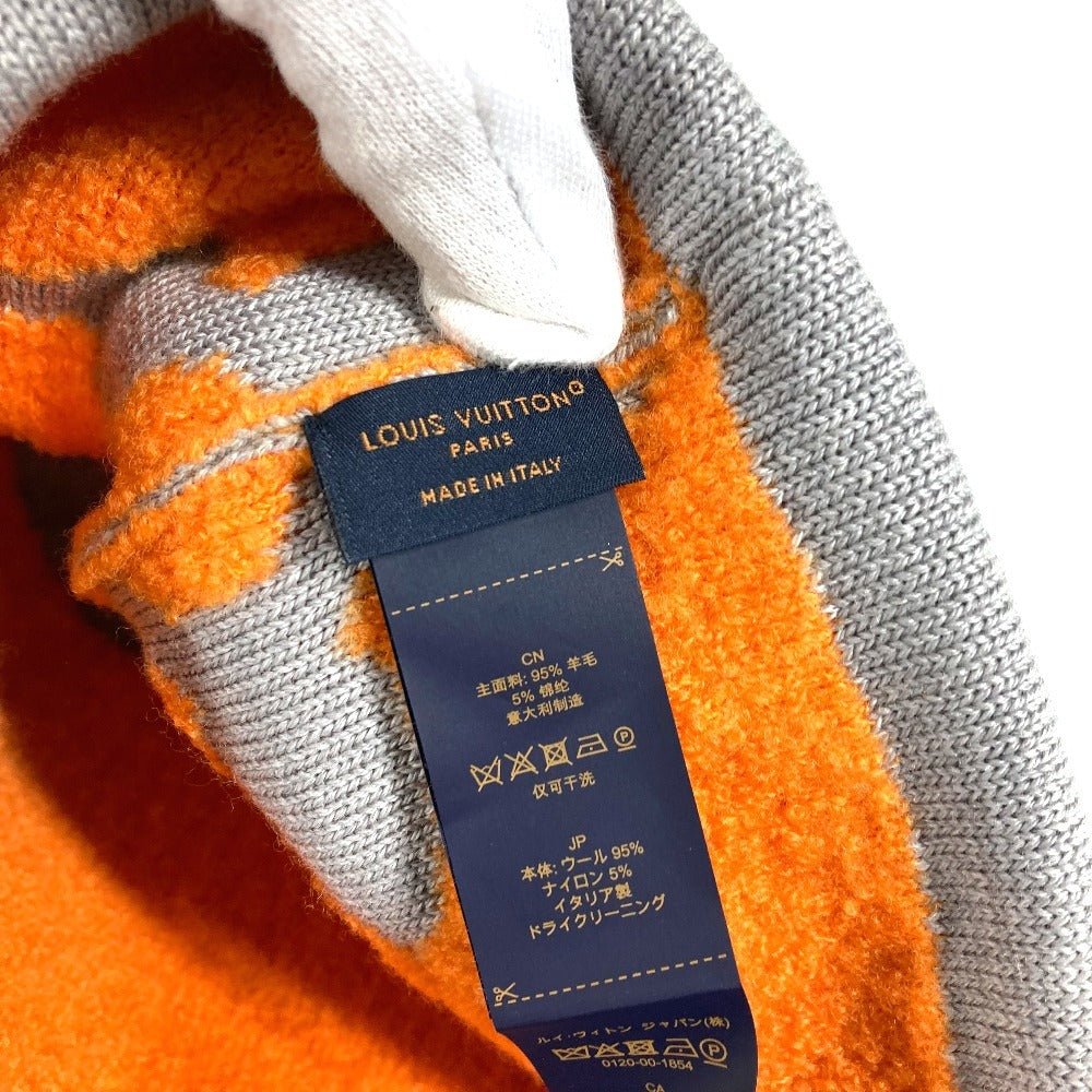 LOUIS VUITTON M5354A ロゴ バイカラー モノグラムヒップビーニー ビーニー 帽子 ニット帽 ニットキャップ ニット帽 ウール メンズ グレー