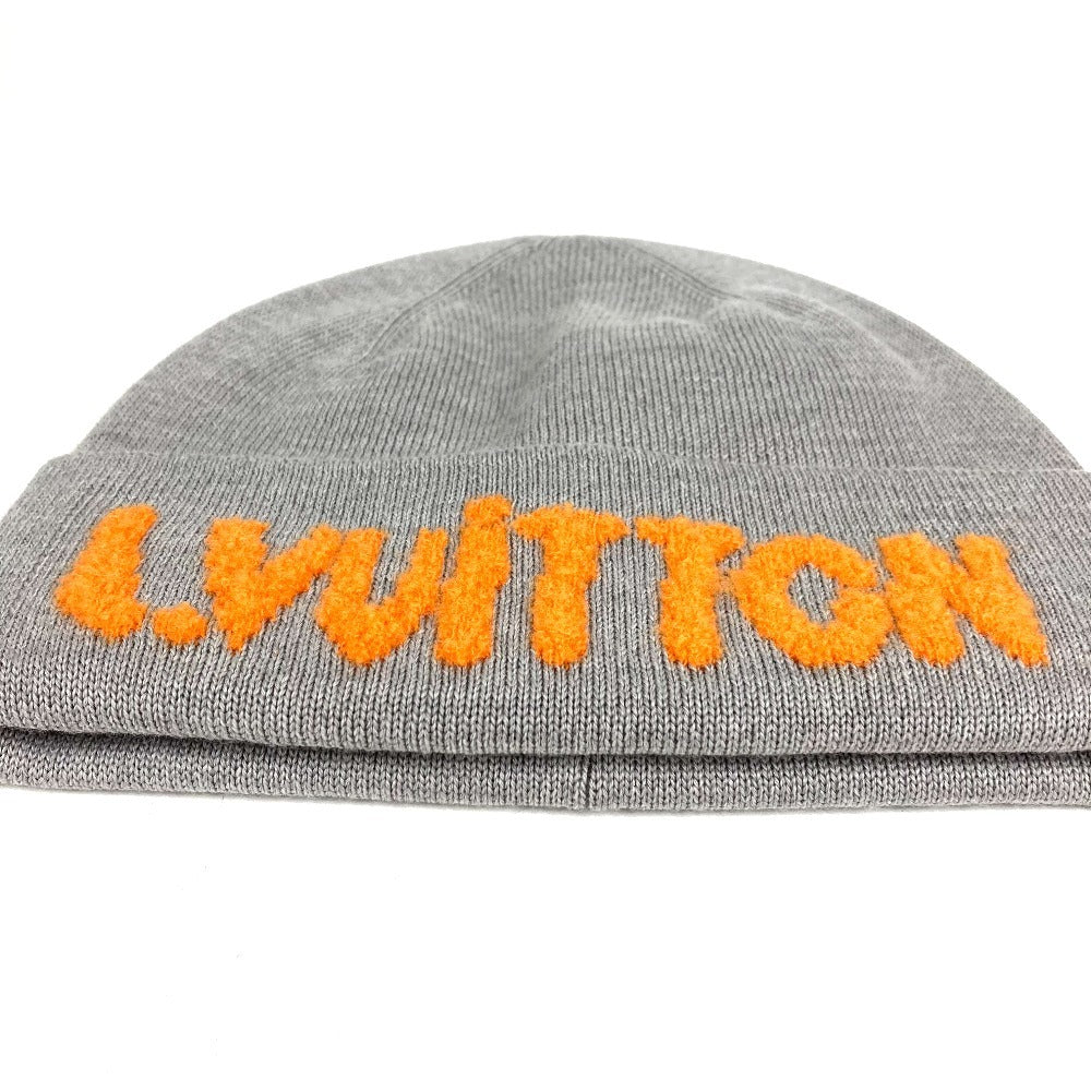 LOUIS VUITTON M5354A ロゴ バイカラー モノグラムヒップビーニー ビーニー 帽子 ニット帽 ニットキャップ ニット帽 ウール メンズ グレー