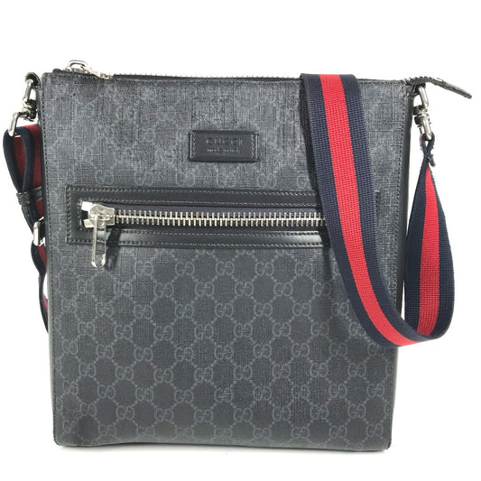 GUCCI 474137 GGスプリーム ロゴ クーリエ 斜め掛け カバン メッセンジャーバッグ ショルダーバッグ GGスプリームキャンバス ユニセックス ブラック
