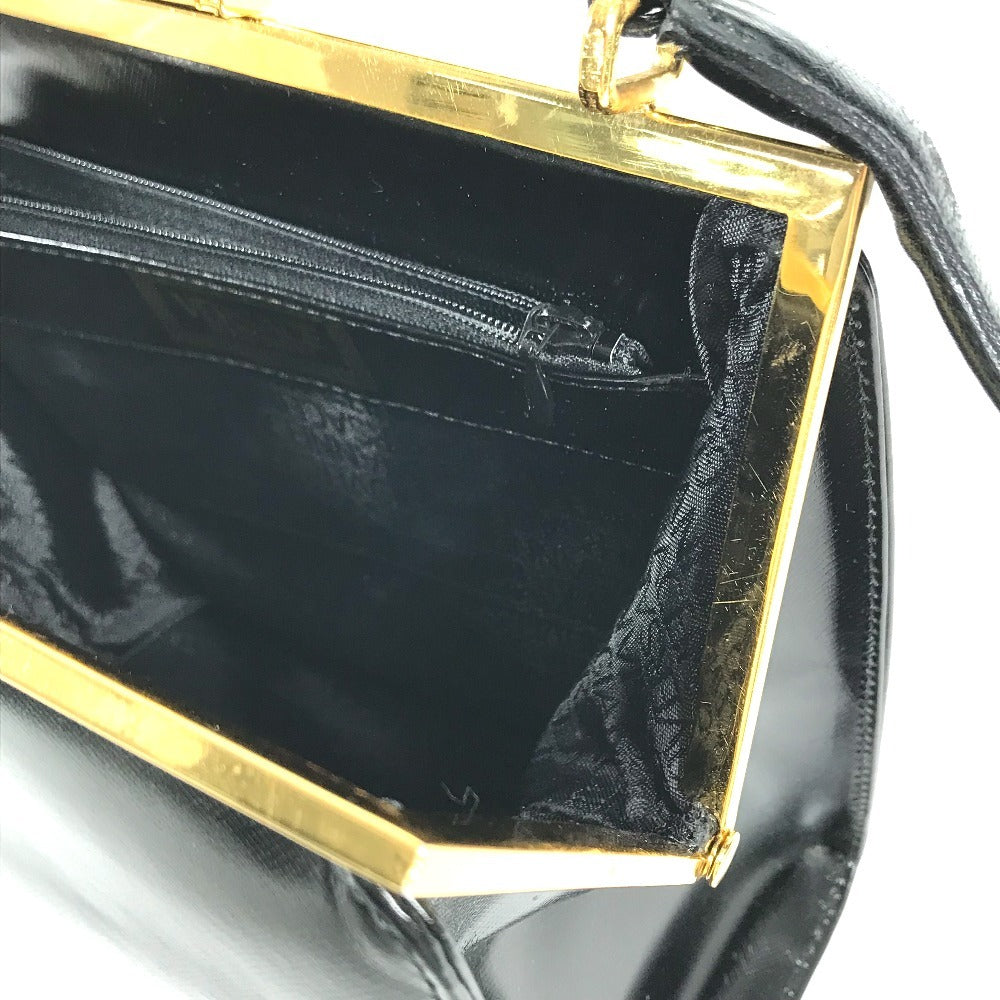 VERSACE ヴィンテージ サンバースト ロゴ カバン ハンドバッグ 肩掛け チャーム キーホルダー付き ショルダーバッグ レザー ユニセックス ブラック