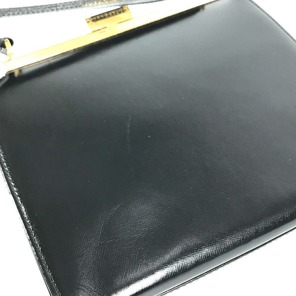 VERSACE ヴィンテージ サンバースト ロゴ カバン ハンドバッグ 肩掛け チャーム キーホルダー付き ショルダーバッグ レザー ユニセックス ブラック