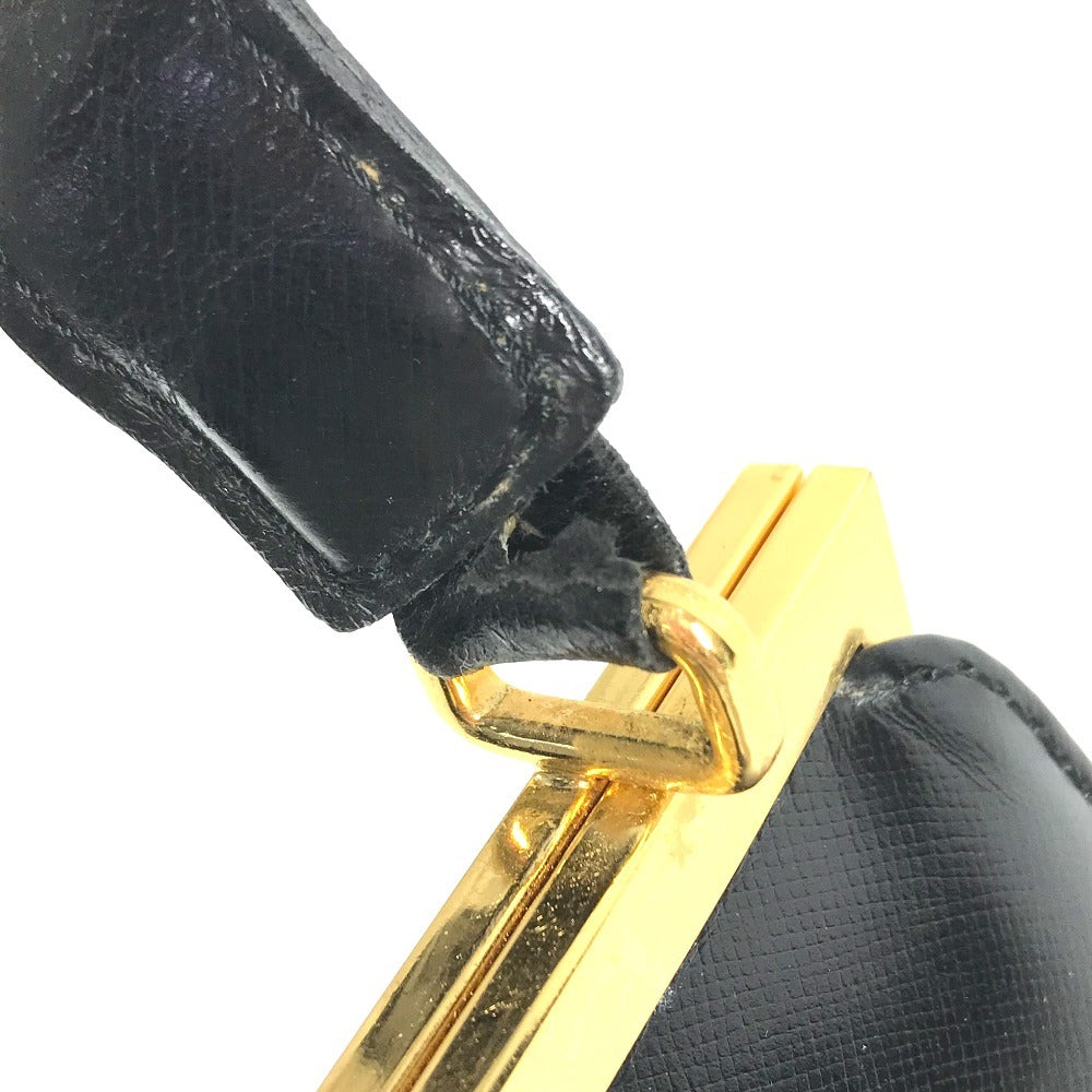 VERSACE ヴィンテージ サンバースト ロゴ カバン ハンドバッグ 肩掛け チャーム キーホルダー付き ショルダーバッグ レザー ユニセックス ブラック