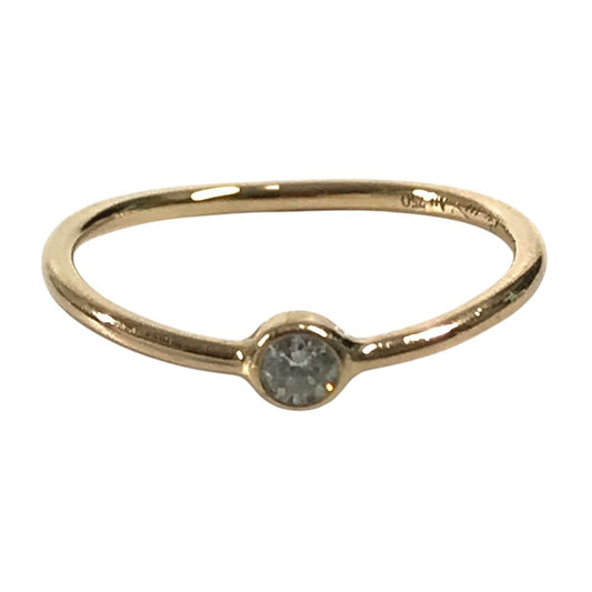 TIFFANY&Co. K18 金 18K ウェーブ シングル リング 1PD ダイヤ ダイヤモンド ジュエリー アクセサリー リング・指輪 Au750 レディース ピンクゴールド