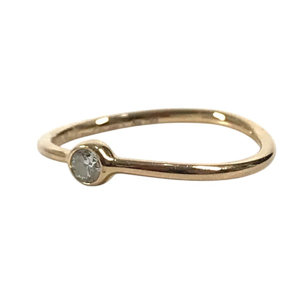 TIFFANY&Co. K18 金 18K ウェーブ シングル リング 1PD ダイヤ ダイヤモンド ジュエリー アクセサリー リング・指輪 Au750 レディース ピンクゴールド