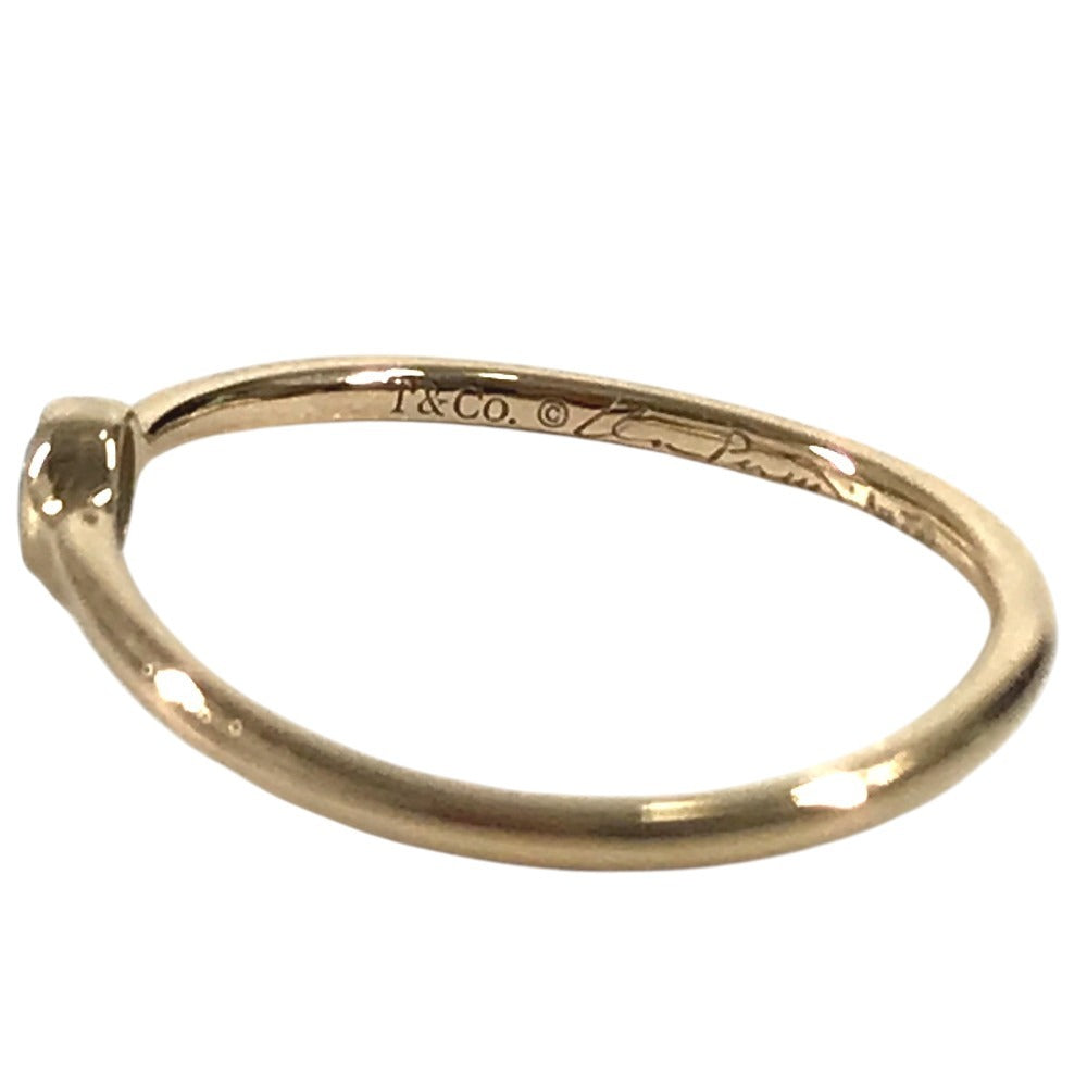 TIFFANY&Co. K18 金 18K ウェーブ シングル リング 1PD ダイヤ ダイヤモンド ジュエリー アクセサリー リング・指輪 Au750 レディース ピンクゴールド