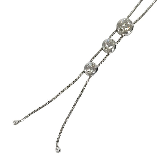 TASAKI K18 金 18K 3PD ダイヤ ダイヤモンド 3ポイント 0.54ct ネックレス チョーカー ジュエリー アクセサリー ネックレス WG750 レディース シルバー