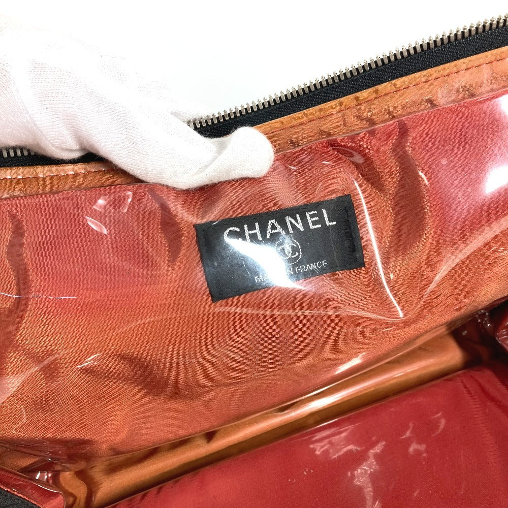 CHANEL Old travel line pouch bag Bag Hand Bag Nylon Black Used
