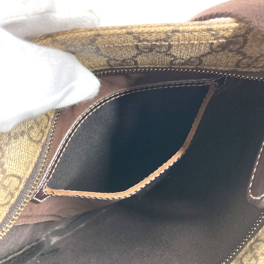 GUCCI 201538 GG logo Crossbody Pochette bag Shoulder Bag GGPVC/Leather Beige/Dark brown Used