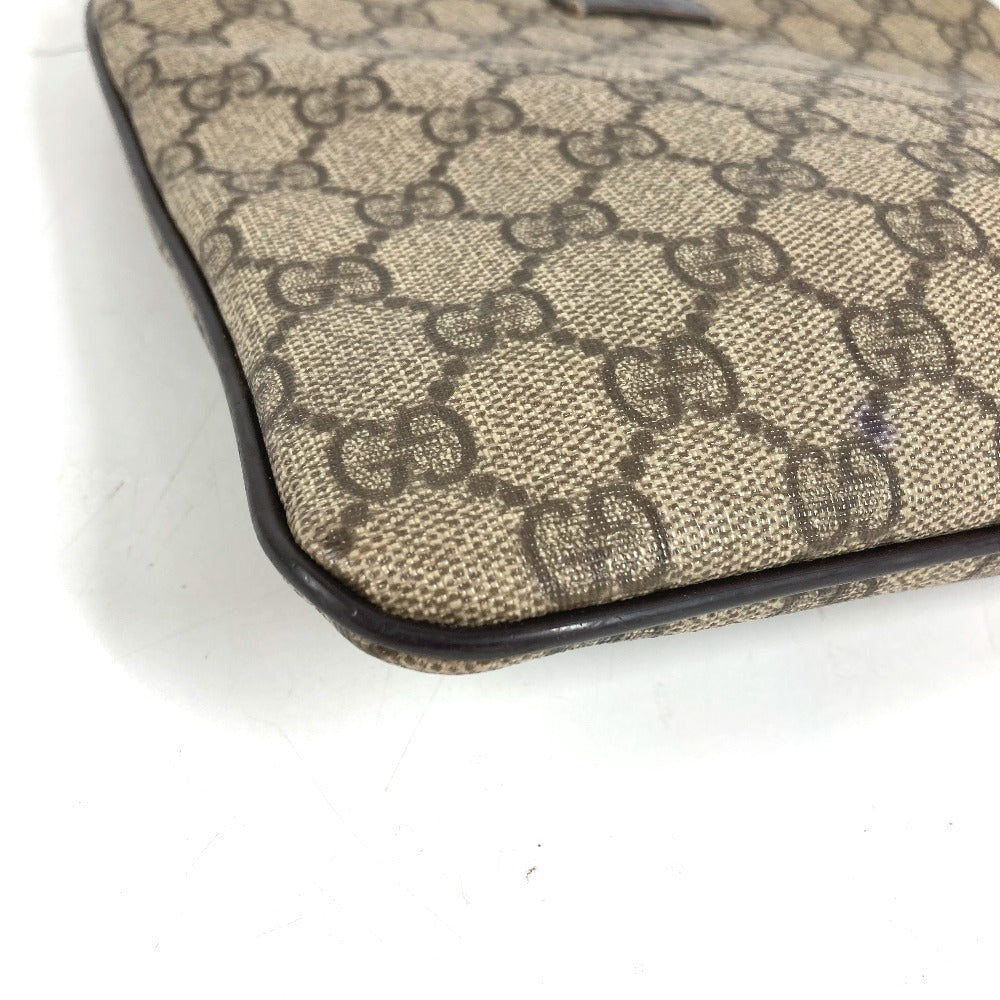 GUCCI 201538 GG logo Crossbody Pochette bag Shoulder Bag GGPVC/Leather Beige/Dark brown Used