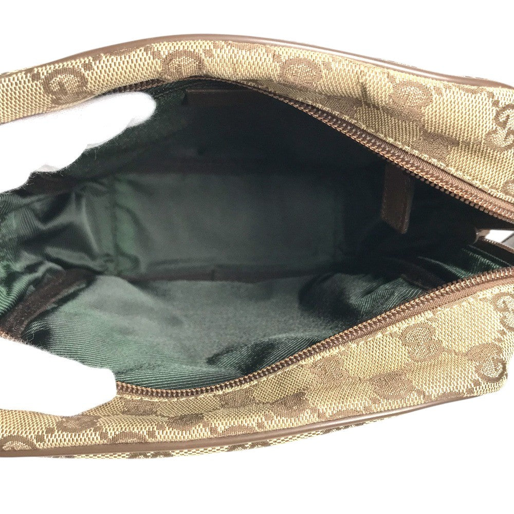 GUCCI 03136 GG logo all-over pattern bag shawl Shoulder Bag GGCanvas/Leather Beige Used