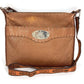FENDI Selleria logo Crossbody Pochette bag Shoulder Bag Leather Brown Used