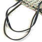FENDI logo Bag Tote Bag shawl Shoulder Bag Leather/Canvas Green/Beige x blue Used