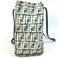 FENDI logo Bag Tote Bag shawl Shoulder Bag Leather/Canvas Green/Beige x blue Used