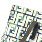FENDI logo Bag Tote Bag shawl Shoulder Bag Leather/Canvas Green/Beige x blue Used