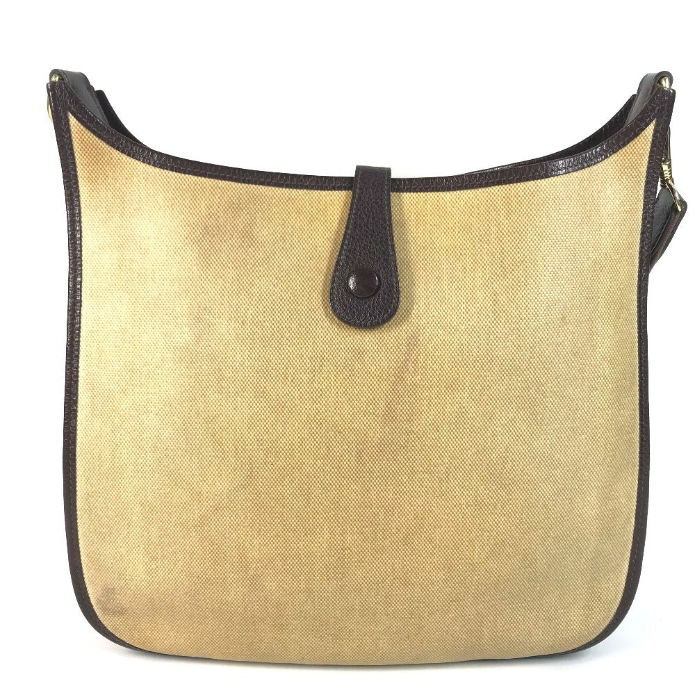 HERMES Evelyne 1 GM EvelyneGM Bag Crossbody Shoulder Bag Leather / Coated Canvas Beige/Brown Used