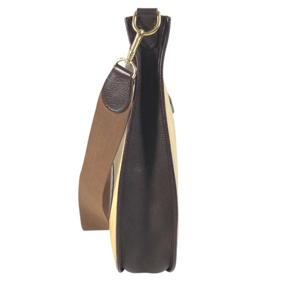 HERMES Evelyne 1 GM EvelyneGM Bag Crossbody Shoulder Bag Leather / Coated Canvas Beige/Brown Used
