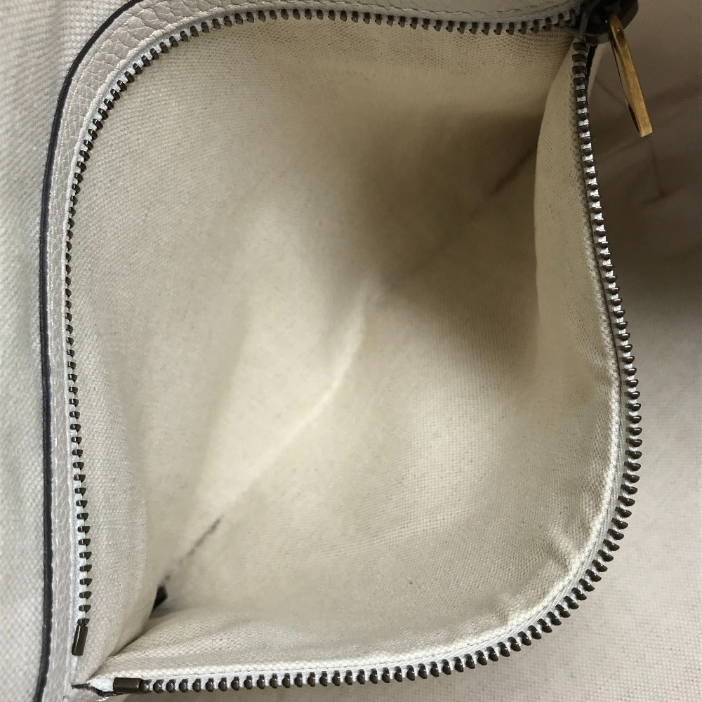 GUCCI 523588 Logo Hobo Bag Half Moon Bag Crossbody Shoulder Bag Leather White Used