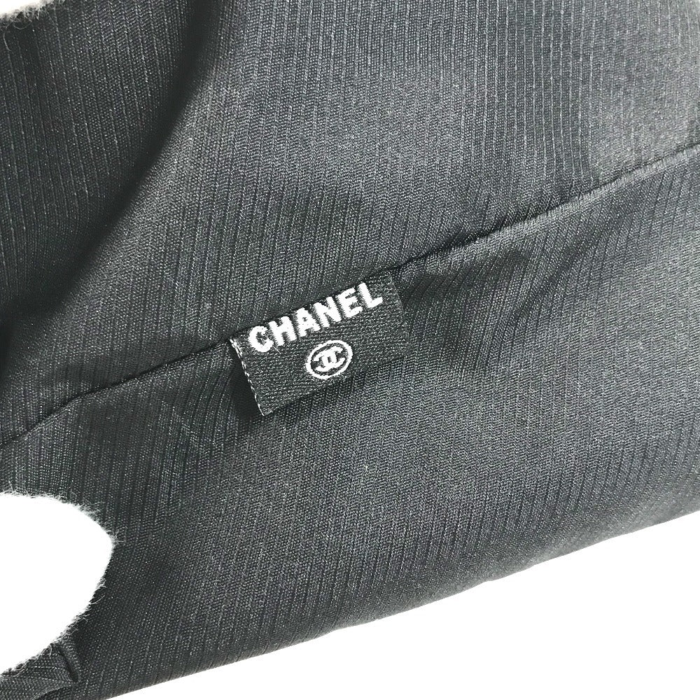 CHANEL CC CC Mark Bicolor Folding Umbrella umbrella polyester Beige/Black Used