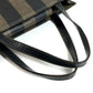 FENDI vintage Pecan Logo Stripe Tote Bag Vertical Tote Hand Bag PVC/Leather khaki Used