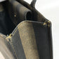 FENDI vintage Pecan Logo Stripe Tote Bag Vertical Tote Hand Bag PVC/Leather khaki Used