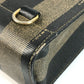 FENDI vintage Pecan Logo Stripe Tote Bag Vertical Tote Hand Bag PVC/Leather khaki Used