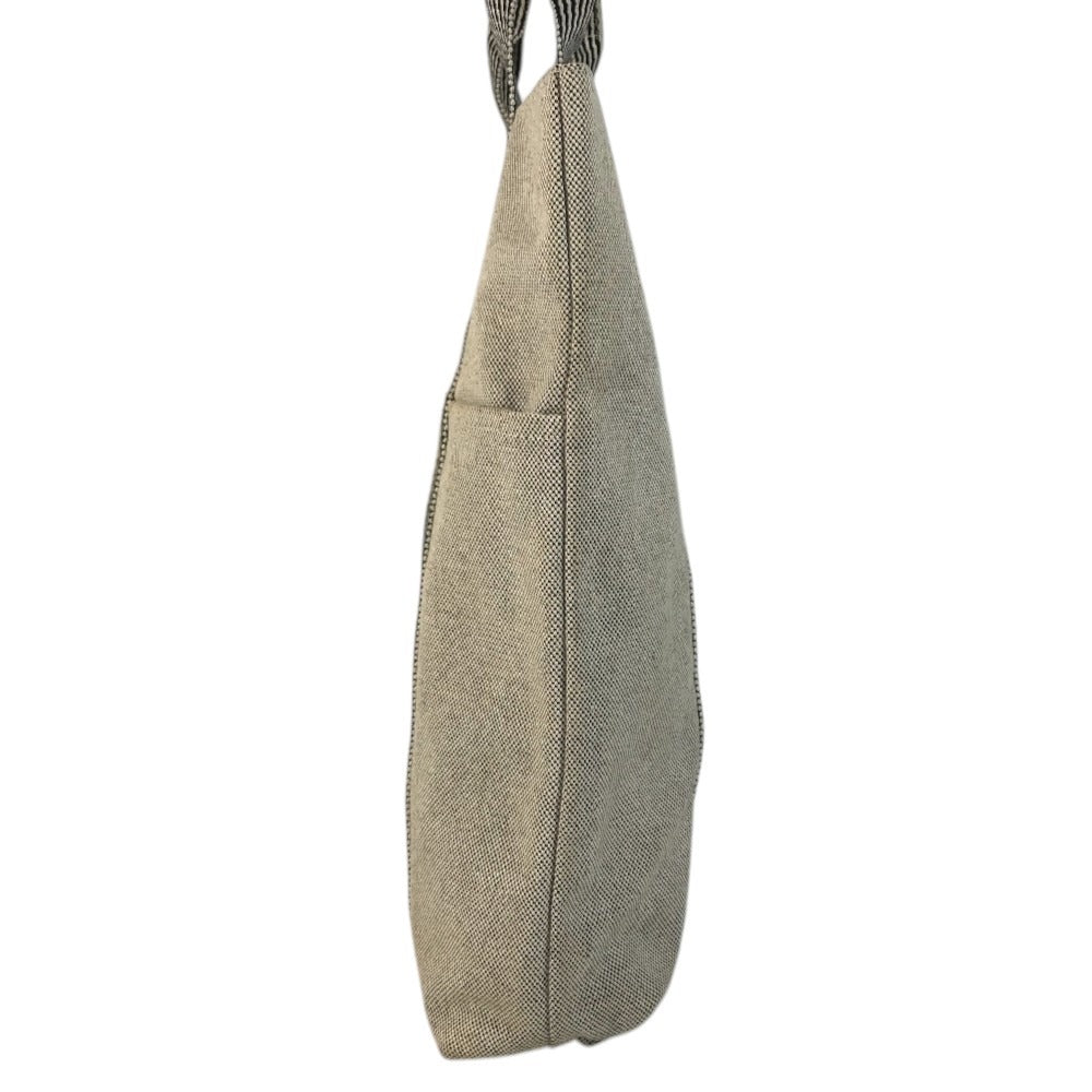 HERMES Fourre Tout Cabas Fourre Tout Cabas Tote Bag Vertical Hand Bag Canvas BlackBased/IvoryBased Used