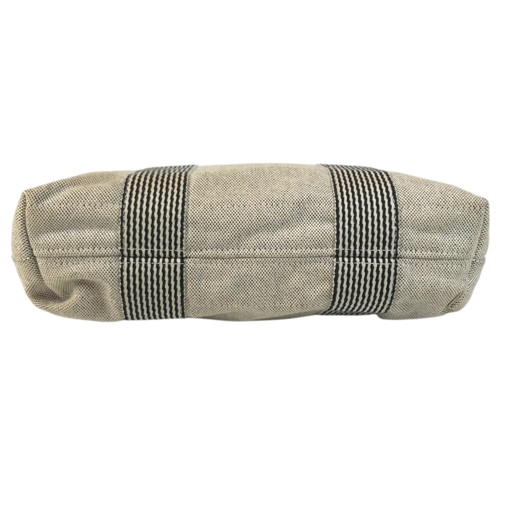 HERMES Fourre Tout Cabas Fourre Tout Cabas Tote Bag Vertical Hand Bag Canvas BlackBased/IvoryBased Used