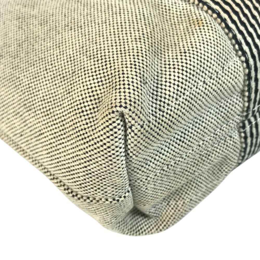 HERMES Fourre Tout Cabas Fourre Tout Cabas Tote Bag Vertical Hand Bag Canvas BlackBased/IvoryBased Used