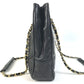 CHANEL vintage Matelasse Quilted Bag Double Chain Chain Bag Tote Bag Shoulder Bag Leather Black/Gold Used