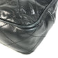 CHANEL vintage Matelasse Quilted Bag Double Chain Chain Bag Tote Bag Shoulder Bag Leather Black/Gold Used