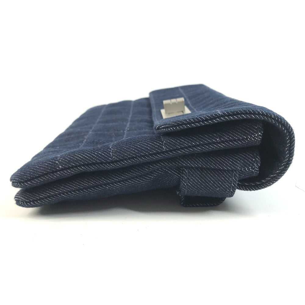 CHANEL 2.55 Hardware Logo Chocolate Bar Bag, Flap, Cluch Bag Clutch bag Denim blue Used