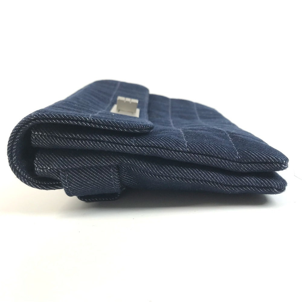 CHANEL 2.55 Hardware Logo Chocolate Bar Bag, Flap, Cluch Bag Clutch bag Denim blue Used