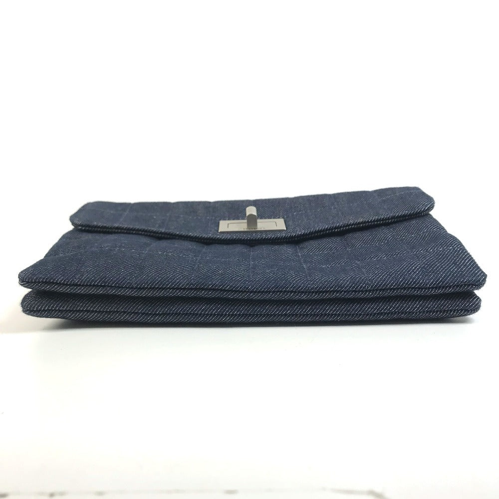 CHANEL 2.55 Hardware Logo Chocolate Bar Bag, Flap, Cluch Bag Clutch bag Denim blue Used