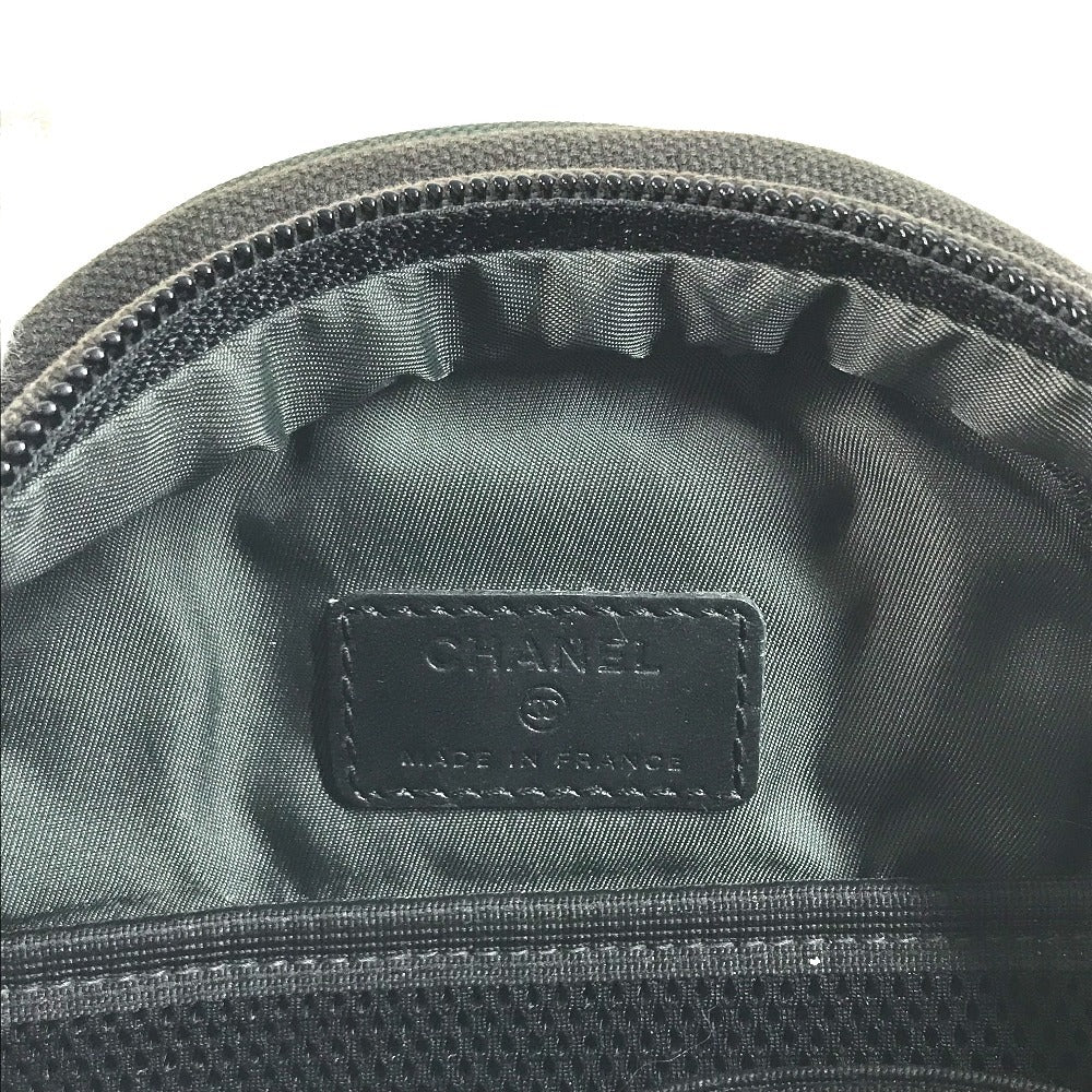 CHANEL Sports CC CC Mark logo Bag Pochette Crossbody Shoulder Bag Canvas Black/khaki Used