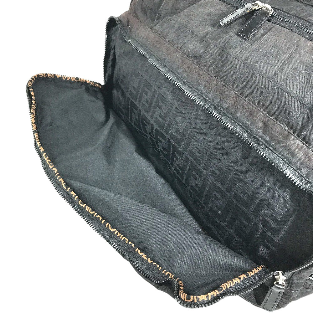 FENDI FF Logo Zucca Bag 2WAY Duffle Bag Nylon Black Used