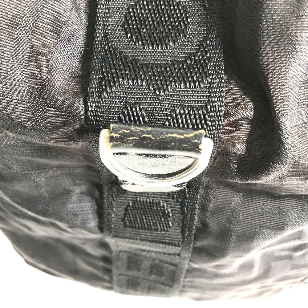 FENDI FF Logo Zucca Bag 2WAY Duffle Bag Nylon Black Used