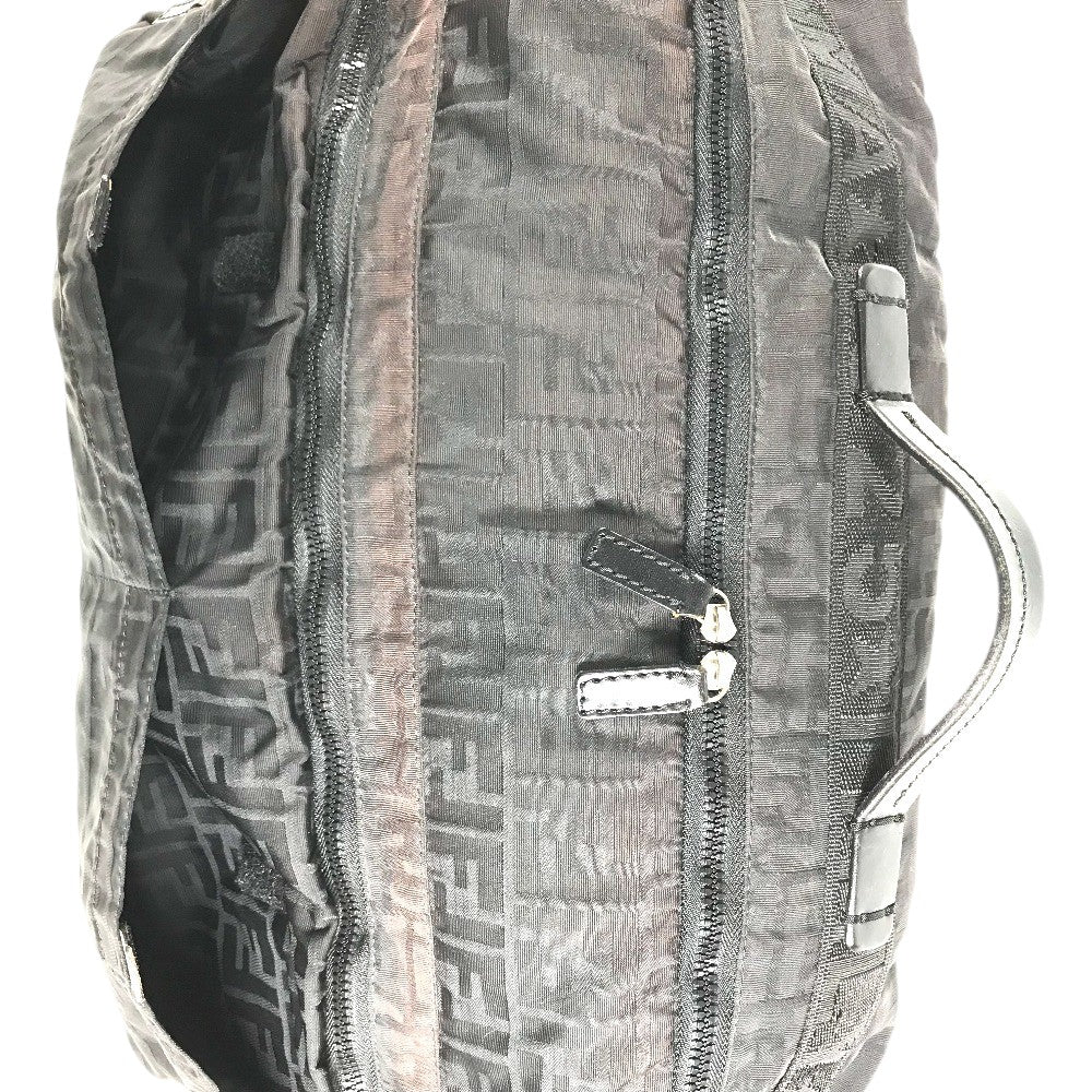 FENDI FF Logo Zucca Bag 2WAY Duffle Bag Nylon Black Used