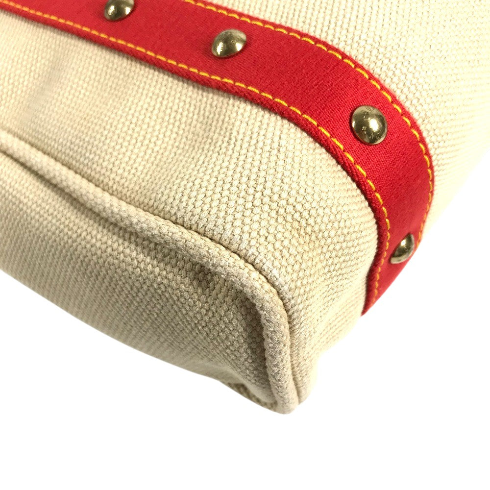 LOUIS VUITTON M40035 Antigua Cabas MM Bag Tote Bag shawl Shoulder Bag Canvas Beige/Red Used