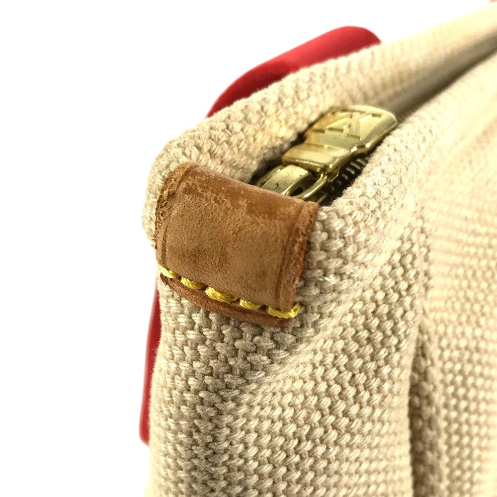 LOUIS VUITTON M40035 Antigua Cabas MM Bag Tote Bag shawl Shoulder Bag Canvas Beige/Red Used
