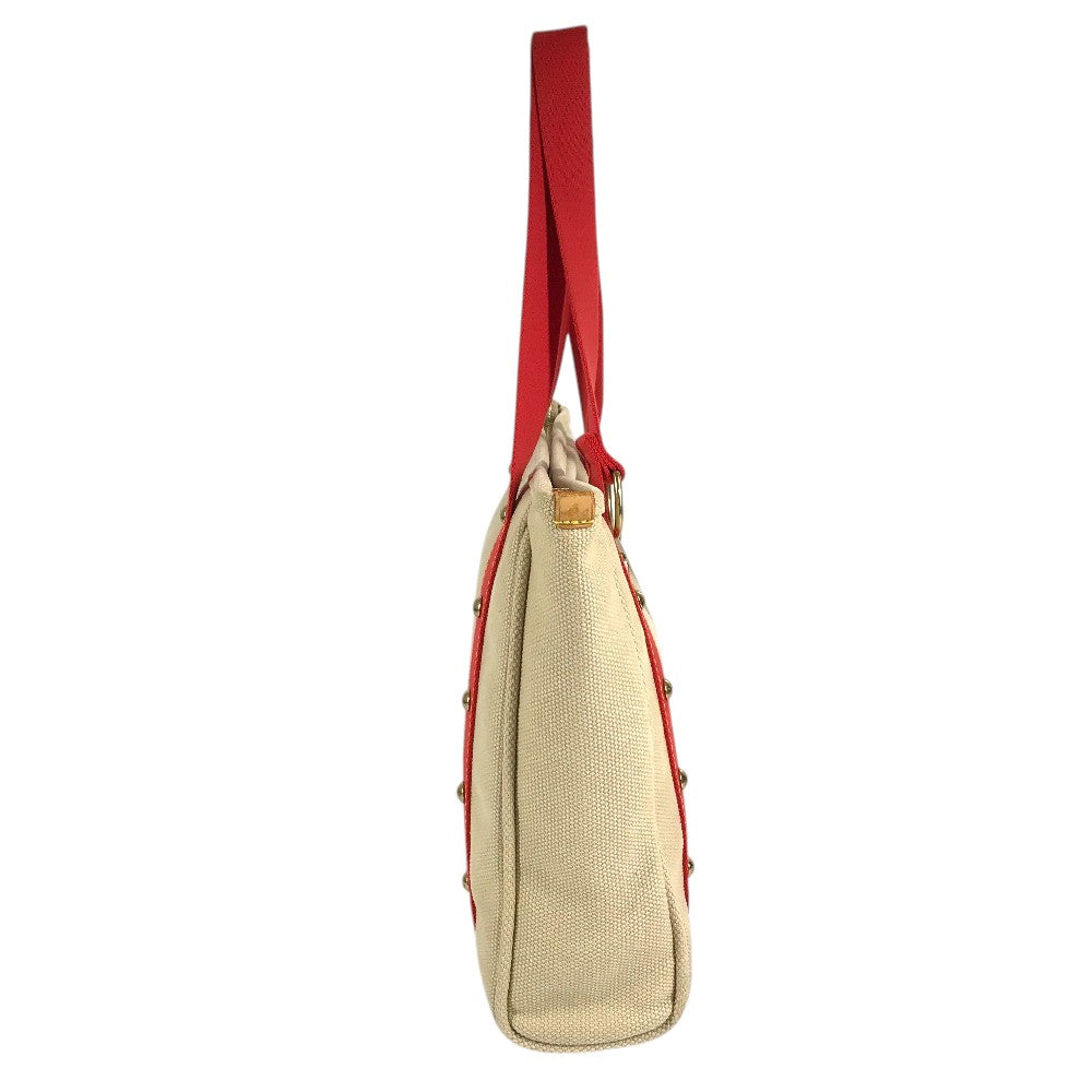 LOUIS VUITTON M40035 Antigua Cabas MM Bag Tote Bag shawl Shoulder Bag Canvas Beige/Red Used