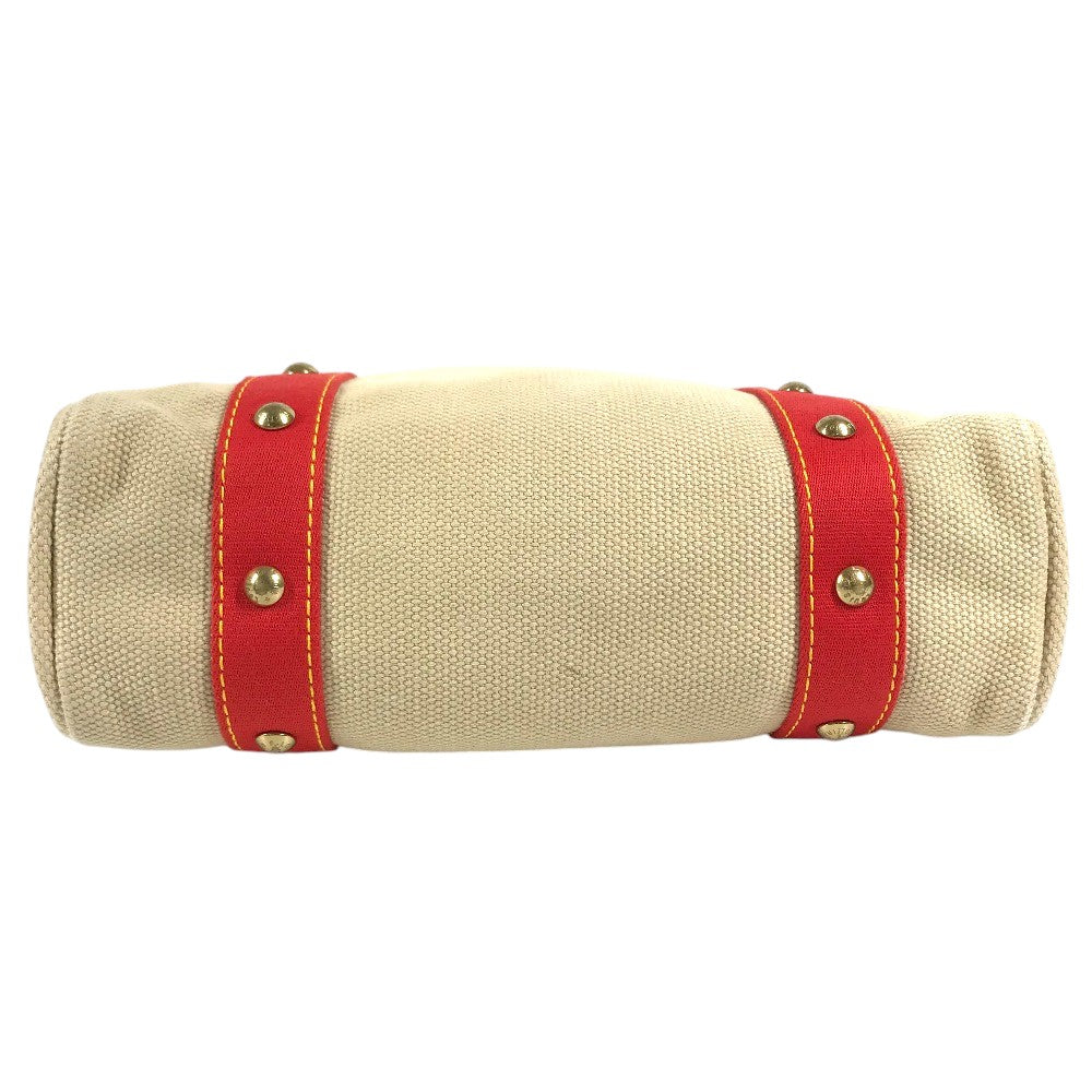 LOUIS VUITTON M40035 Antigua Cabas MM Bag Tote Bag shawl Shoulder Bag Canvas Beige/Red Used