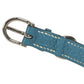 HERMES pet color Kelly collar Dog Animal Collar Leather blue/Silver Used