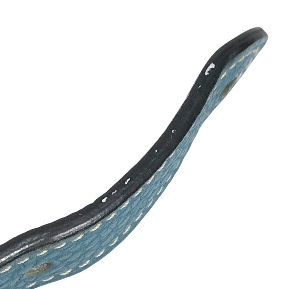 HERMES pet color Kelly collar Dog Animal Collar Leather blue/Silver Used