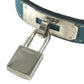 HERMES pet color Kelly collar Dog Animal Collar Leather blue/Silver Used