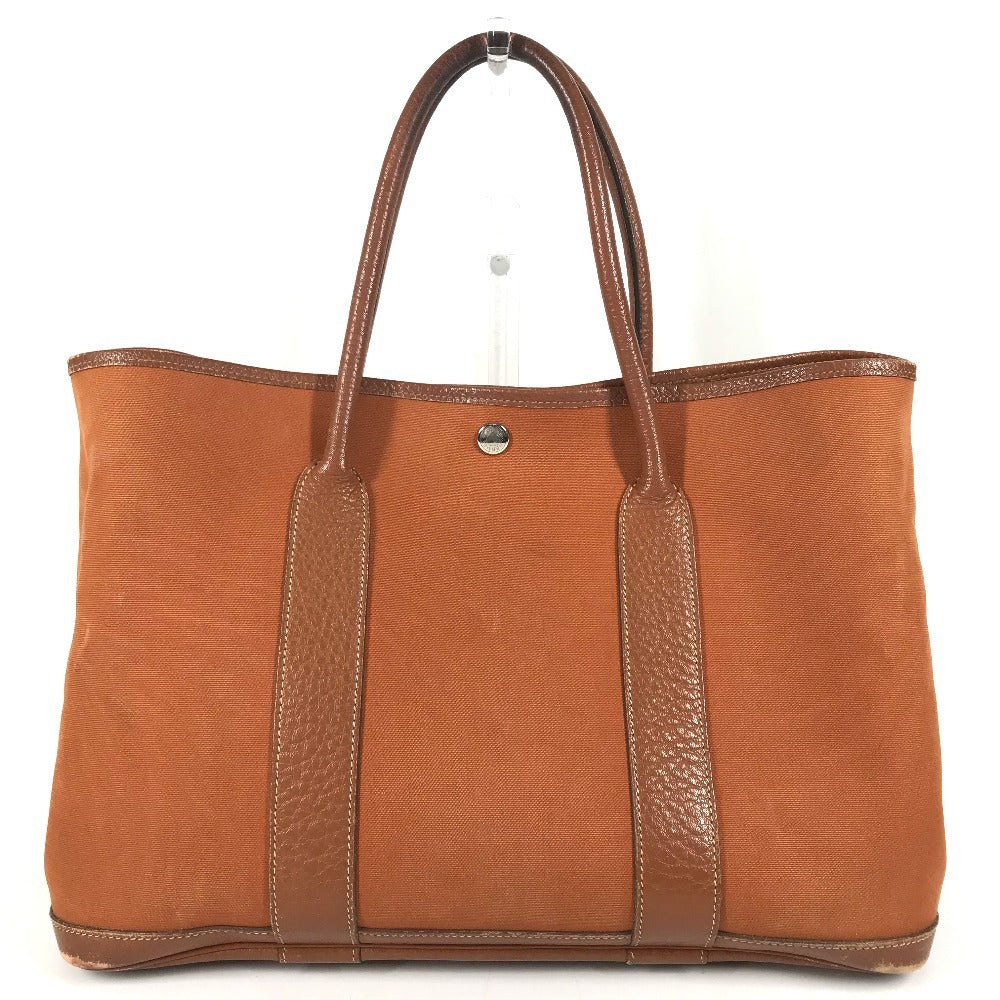 HERMES Garden Party PM Garden Party PM Shoulder Bag Tote Bag Leather/Canvas Orange Used