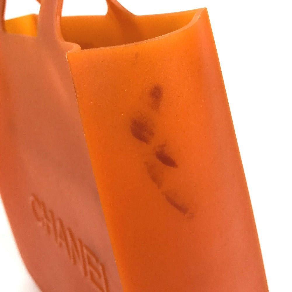 CHANEL logo beach bag Bag Shoulder Bag Tote Bag rubber Orange Used