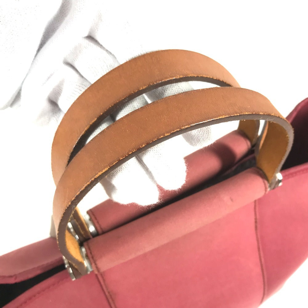 HERMES vertical Kabak Elan PM Kabak Elan PM Shoulder Bag, 2-Way Bag Tote Bag Leather/Canvas RedBased/Brown Used